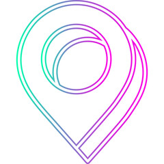 Pin Location Neon Icon