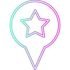 Pin Location Neon Icon