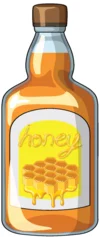 Selbstklebende Fototapeten Kinder Glass Honey Bottle with Honeycomb Label Illustration  © GraphicsRF