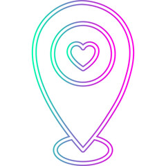 Pin Location Neon Icon