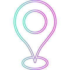 Pin Location Neon Icon