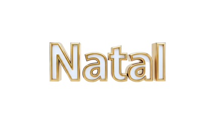 3D Golden Text "Natal"