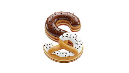 Alphabet letter S made of donuts and pretzels