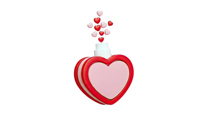 Heart-shaped Perfume Bottle with Hearts Emitting