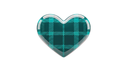 Heart-shaped object with plaid pattern
