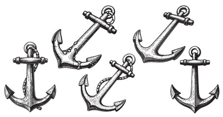 Old anchor nautical vintage engraving illustration isolated on white background © Gabut Stock