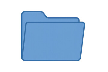 Blue folder icon storing digital data and files