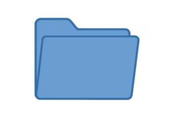 Blue folder icon storing digital data and files