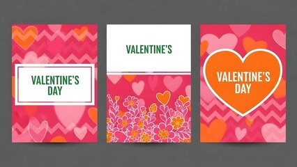 Happy valentine's day greeting cards with hearts and love messages