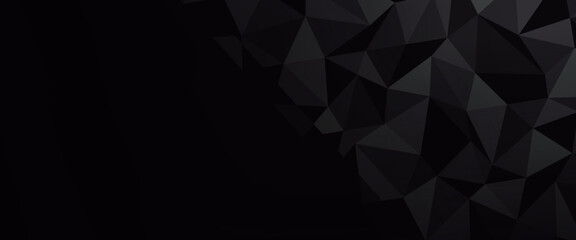 Obraz premium Dark Black vector abstract polygonal template. Glitter abstract illustration with an elegant design. A completely new template for your business design.