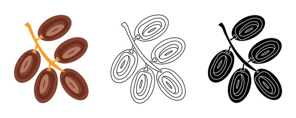 Ramadan kareem islamic vector illustration with date fruit branch in clean minimalist style