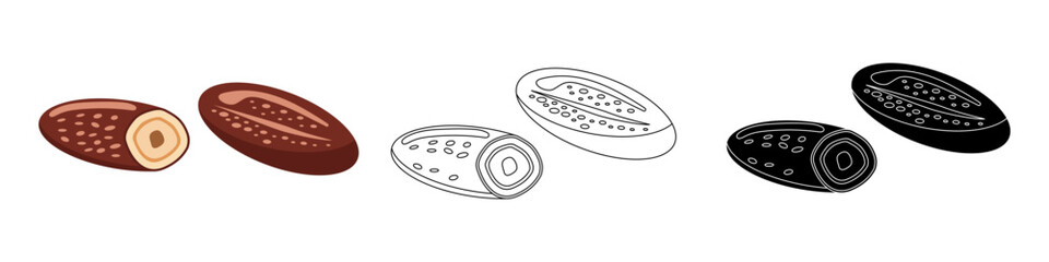 Dates fruit for ramadan kareem minimalist vector illustration for iftar