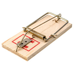 Spring Loaded Mousetrap for Mouse Control Mockup, isolated subject