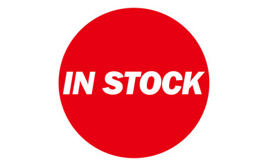 IN STOCK - IN STOCK text written on Red Rubber Stamp 