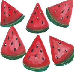 Vibrant Watercolor Watermelon Slices for Summer Refreshment