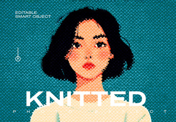 Knitted Photo Effect Mockup