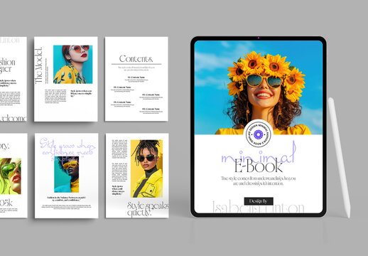 Minimal Fashion EBook Template with Editorial Layout
