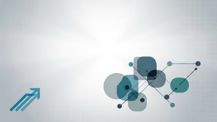 Abstract Growth Arrow and Network Connections on a Clean, Modern Background