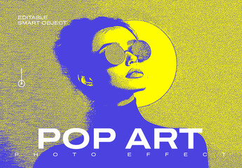 Pop Art Style Photo Effect Mockup