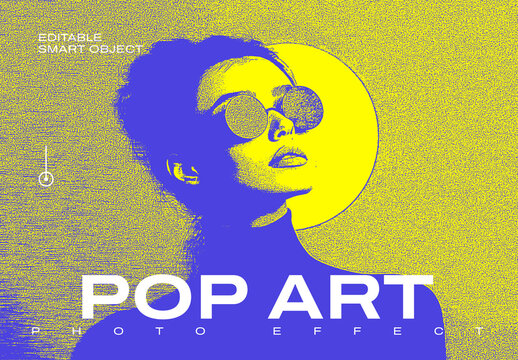 Pop Art Style Photo Effect Mockup