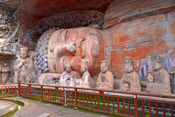 Sleeping Buddha at Dazu Rock Carvings, Dazu District of Chongqing, China