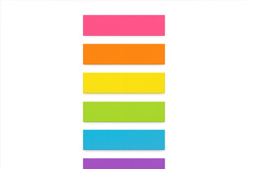 Colorful sticky notes arranging in vertical line