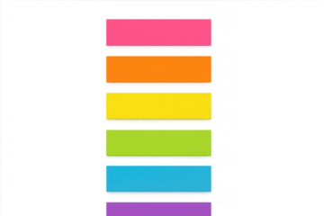 Colorful sticky notes arranging in vertical line