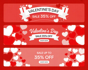 Valentine's day sale 35% off banners