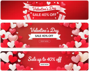 Valentine's day sale 40% off banners