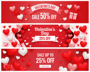 Valentine's day sale banners