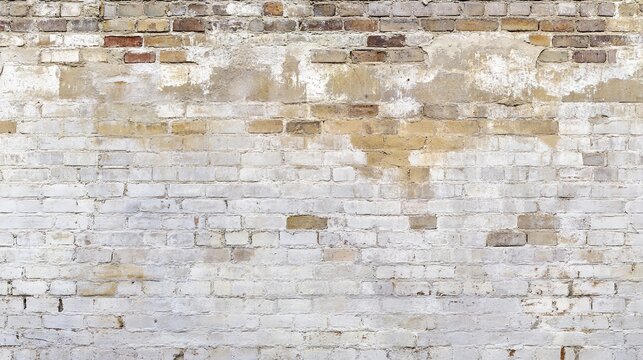 whitewashed. A textured vintage white brick wall with subtle aging details, offering a timeless and neutral backdrop. real-estate listings.