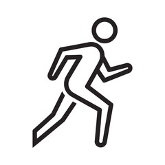Minimalist Running Person Line Icon for Sports and Fitness Design