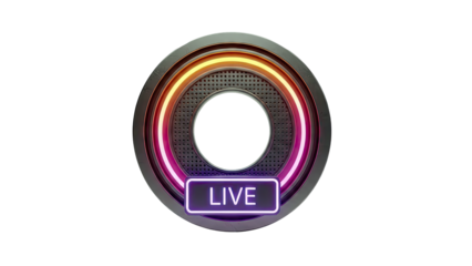Futuristic Live Broadcast Ring with Neon Lighting