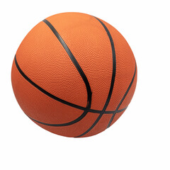 Basketball ball isolated on white background, orange sports equipment close up