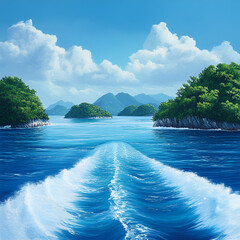 Tropical Island Paradise, Ocean Escape, Island Seascape, Blue Ocean View, Travel Paradise, Summer Island, Nature Seascape, Exotic Islands