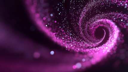 Abstract glowing purple tunnel of light particles, symbolizing digital transformation, data flow, and futuristic technology.
