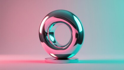 Minimal chrome ring sculpture
