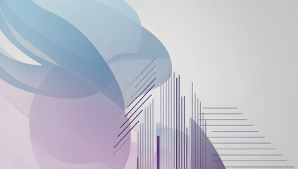 Silk Wave Panorama: Soft Blue and Lavender Arcs Flowing Across a Calm Grey Field