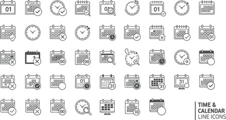 Calendar icon line outline style for appointment and reminder concept