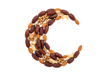 crescent of mixed nuts and dried fruits