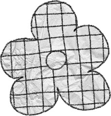 Hand drawn heart shape with grid pattern illustration