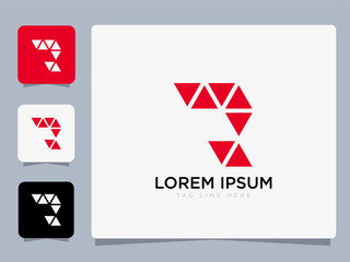 Modern Geometric Red Letter R Triangle Logo Concept for Branding