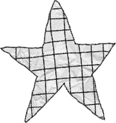 Hand drawn star shape with grid pattern illustration