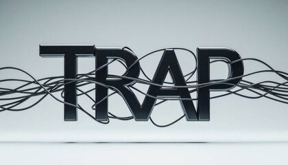 Trap typography with cable chaos
