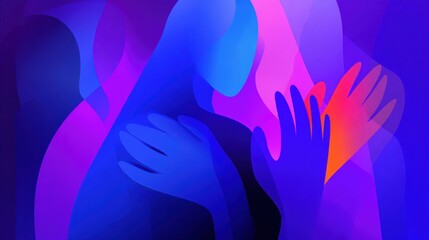 Obraz premium Supportive Forms Representing Grief Counseling and Emotional Safety in Various Colors and Shapes Designed to Promote Connection and Understanding