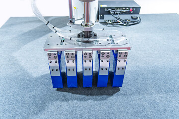 Advanced Industrial Robot Arms Assemble EV Battery Pack on Automated Production Line in Modern Electric lithium battery Smart Factory.