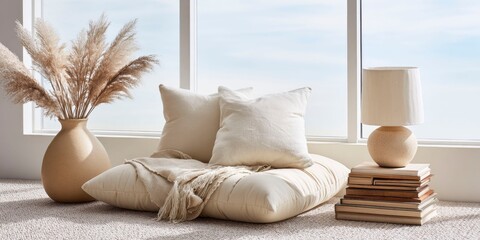 Reading nook with natural and reused decor