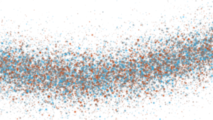 Abstract Streaks of Colored Particles on White Backdrop