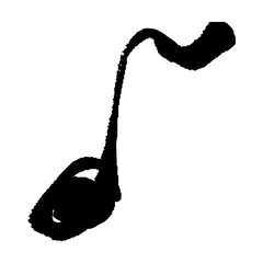 筆文字調の8分音符アイコン素材