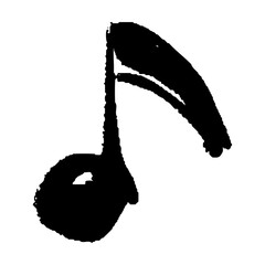 手書き風の音楽用8分音符イラスト